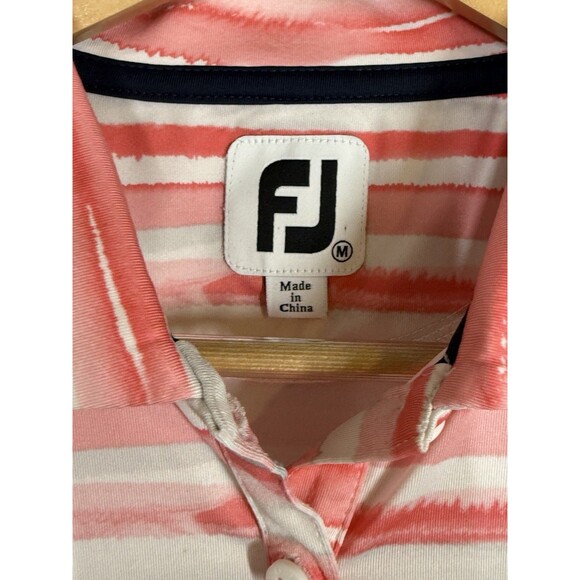 FOOTJOY FJ Women's Short Sleeve Watercolor Golf Tennis Top Size M Collared Shirt - Picture 6 of 12